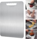 Titanium Cutting Board For Kitchen-Cutting Board Double Side Food Grade,Pure Cut Titanium,Durable Dishwasher Safe Easy to Clean Medium Size (14''Lx10''W) - Image 2