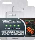 Titanium Cutting Boards Set of 3, 100% Pure Titanium Kitchen Cutting Board, Double-Sided Non-Toxic Cutting Board, Ideal for Slicing and Dicing Meats, Features Handle, Dishwasher Safe - Image 2