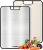 Titanium Cutting Boards for Kitchen, Non Toxic 2-in-1 Cutting Board, Chopping Boards for Meat Vegetable, Easy to Clean Large Size 16”×11” - Image 2