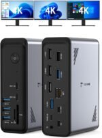 TobenONE 18 in 1 Laptop Docking Station 3 Monitors, Triple 4K Display with 3 HDMI, 9 USB Ports, Gigabit Ethernet, PD3.0, for Windows/Dell/Lenovo/HP/Thinkpad Laptops (No Power Adapter) - Image 2