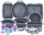 Tongjude 72 Pieces Silicone Bakeware Set, Nonstick Baking Pans Set, Easy Release Oven Silicone Pan for Kitchen with Cake Pans, Loaf Pans, Baking Cups, Measuring Cups and Spoons Set, Grey - Image 2