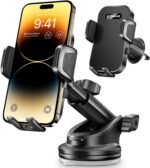 Topmake Car Phone Holder Mount,【2025 Upgrade】 3-in-1 Cell Phone Holder for Car, Dashboard Windshield, Suction Cup Hands-Free Car Phone Stand, Automobile Cradles Universal,Black - Image 2
