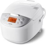 Toshiba Rice Cooker 6 Cup Uncooked – Japanese Rice Cooker with Fuzzy Logic Technology, 7 Cooking Functions, Digital Display, 2 Delay Timers and Auto Keep Warm, Non-Stick Inner Pot, White - Image 2