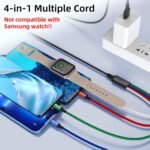 Travel Essentials 4 in 1 iWatch & iPhone Charger,Multi Charging Cable for Apple Watch Charger USB C Micro Nylon Compatible with iWatch Ultra/SE/10/9/8/7/6/5/4/3/iPhone 16/15/14/13 Galaxy Phone(4FT) - Image 2