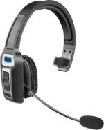 Trucker Bluetooth Headset, V5.2 Wireless Headset with Upgraded Microphone AI Noise Canceling, On Ear Bluetooth Headphone with Mute for Driver Office Call Center (Black) - Image 2