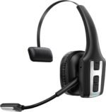 Trucker Bluetooth Headset, Wireless Headset with Mic for Work, Upgraded V5.3 Dual Noise Cancelling Microphones, Mute Button, Multipoint, 53H Battery, for Truck Drivers, Work from Home Office Phone - Image 2