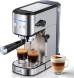 UDI Espresso Machine with Milk Frother, 20 Bar High Pressure Professional Espresso Maker Automatic, Compact Stainless Steel Coffee Machine for Cappuccino, Latte, Silver - Image 2