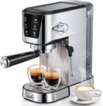 UDI Espresso Machines with LED Touch screen, 20 Bar Espresso Coffee machine for Lattes, Cappuccinos, Americano, Compact Cappuccino Latte Machine for Home, Silver - Image 2