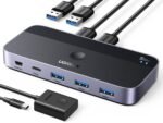 UGREEN USB 3.0 Switch 2 Computers Sharing USB C & A Devices, 4 Port USB Switcher Sharing Keyboard and Mouse, Printer/Scanner USB Switch Hub for Two Computers with 2 USB3.0 Cables and Controller - Image 2