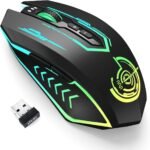 UHURU Wireless Gaming Mouse Up to 12000 DPI, Rechargeable USB-C Wireless Mouse with 7 Buttons 7 Dynamic LED Color Ergonomic Programmable MMO RPG for PC Laptop, Compatible with Windows Mac - Image 2