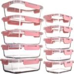 UMEIED 10 Pack Glass Food Storage Containers with Lids Leakproof, Airtight Glass Meal Prep Containers For Lunch, On The Go, Leftover, Dishwasher Safe - Image 2