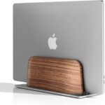 UPERGO Vertical Laptop Stand for Desk, Laptop Holder to Dock MacBook, MacBook Pro and Other Laptops, Black Walnut Wood - Image 2