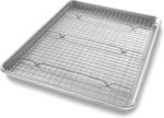 USA Pan Bakeware Half Sheet Baking Pan and Bakeable Nonstick and Cooling Rack Set, Metal - Image 2