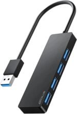 USB 3.0 Hub, 4 Port USB Hub Splitter,Portable USB Adapter Mini Multiport Expander for Desktop, Laptop, Xbox, Flash Drive, HDD, Console, Printer, PC, Keyboards, HP, Dell - Image 2