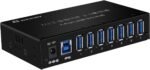 USB 3.0 Hub, USB Data Hub, Metal Case Mountable 7-Port Powered USB Hub 3.0 with 36W AC Adapter-Type A - Image 2