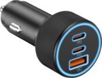USB C Car Charger, 3-Port 67W Dual USB-C & USB-A Car Power Adapter PD/QC Fast Charging Cigarette Lighter for iPhone 17/16/15/14/13/12/11 Pro Max, iPad, Samsung Galaxy S25 S24/S23/S22, Pixel, Android - Image 2
