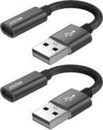 USB C Female to USB Male Adapter (2-Pack),Type C to USB A Charger Cable Adapter, Compatible with iPhone 16 15 15 Pro Max,iPad 2018,Samsung Galaxy Note 10 S22 S21 S20+ Plus Ultra,Google Pixel 4 3 - Image 2