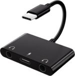 USB C Headphone Adapter,3 in 1 USBC to 3.5mm Dual Headphone Jack Adapter for Stereo,USB-C Audio Adapter with Type-c Fast Charging Port,Headphone Splitter Compatible iPad Pro,Samsung,Google - Image 2