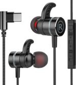 USB C Headphone for Samsung Wired Earbuds Magnetic in-Ear Type C Earphone with Microphone Volume Control Deep Bass Stereo Noise Canceling for iPhone 17 Pro Max Air 16 16e 15 Pixel 10 9a (Black) - Image 2