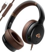 USB C Headphones Wired Headphones Over Ear with HD Mic, Foldable Active Noise-Canceling Headphone for iPad/Sports/School/Travel/iPhone 17/16/15, Samsung S25/S24, Google Pixel 9,Ideal Gifts-Brown - Image 2