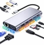 USB-C Hub 11-in-1 Multiport Docking Station with 4K HDMI, VGA, Ethernet, 100W PD, USB 3.0, SD/TF Card Reader & Audio Jack – USB-C Adapter for Laptop, MacBook, Windows & Chromebook - Image 2