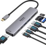 USB C Hub HDMI Adapter for MacBook Pro/Air, 7 in 1 USBC Dongle with HDMI, SD/TF Card Reader, USB C Data Port,100W PD, and 2 USB 3.0 Compatible for MacBook Pro/Air, Dell XPS, Lenovo Thinkpad. - Image 2