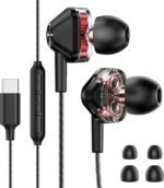 USB-C Wired in-Ear Earbuds, Dual Driver Hi-Fi Headphones with Mic, Noise Isolating Fit, Deep Bass, 5 ft Long Tangle-Free Cable, for iPhone 17 16 15/Android/Samsung Phone, Laptop - Image 2