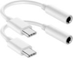 USB C to 3.5mm Audio Headphone Jack Adapter (2Pack), Aux to USB C Dongle Cord Cable Compatible with iPhone 17/16/15, iPad Pro, Samsung Galaxy S25 S24 S23 Ultra/Google Pixel - White - Image 2