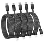 USB C to USB C Cable, 5Pack 6FT 60W(3.1A) Nylon Braided USB C Charger Cable for for iPhone 17/ iPhone 16/16 Plus/16 Pro Max/15/15 Plus/15 Pro Max, MacBook Pro, iPad Pro Air,Samsung S24/S24 Ultra/S23 - Image 2