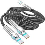 USB C to USB C Cable10ft,240W 2-Pack Braided 180°Rotating Type C Charging CableFast Charge for iPhone 16/16Pro/16Plus/16ProMax,MacBook Air,iPad Pro,Pixel,Samsung Galaxy S23/S24 Ultra-Black - Image 2