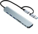 USB C/USB Hub Multiport Adapter,USB 3.0 Hub Aluminum 8 in 1 USB Splitter with SD/TF Card Reader,1 x USB 3.0, 3 x USB 2.0, 1 x USB C,and 3.5mm Audio Output for MacBook Pro Air,iPad Pro,Laptop - Image 2