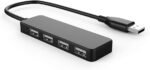 USB Hub, USB Splitter,USB 4-Port Adapter,Extender for Laptop, PC, MacBook, Mac Pro, Mac mini, iMac, Surface Pro and More (Black-USB 2.0/0.3m) - Image 2