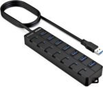 USB hub,7 Port USB 3.0 Hub,VEMONT USB Splitter with Individual On/Off Switches and Lights, 4ft/1.2m USB HUB Long Cable, USB Extension for Laptop and PC Computer - Image 2