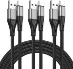 USB to USB C Cable,3Pack 10ft Premium Nylon Braided Fast Charging,3A Rapid Charger Cord,Long Type C to A Cable Compatible with Samsung Galaxy S22 S21 S20 S10 S9 S8 Plus,Note 20 10 9 8,LG V50 V40 - Image 2