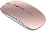 Uciefy Q5 Slim Rechargeable Wireless Mouse, 2.4G Portable Optical Silent Ultra Thin Wireless Computer Mouse with USB Receiver and Type C Adapter, Compatible with PC, Laptop, Desktop (Rose Gold) - Image 2