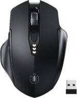 Uineer Wireless Mouse,Upgraded 2.4GHz Rechargeable (Battery Level Visible) Ergonomic Computer Mouse,4 Levels DPI, Wireless Mice for Laptop Computer(Matte Black) - Image 2