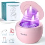 Ultrasonic Retainer Cleaner Machine, 45kHz Dental Cleaning Pod for Denture, Mouth Guard, Night Guard, Aligner, Braces, Toothbrush, 200ML Denture Cleaner with Digital Timer & 4 Modes, Pink - Image 2