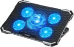 Upgrade Laptop Cooling Pad,Gaming Laptop Cooler with 5 Quiet Fans,2 USB Ports,5 Adjustable Stand Height,Blue LED Lights,for 15.6 Inch Laptops - Image 2