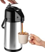 Upgraded Airpot Coffee Carafe with Double Pump - 84oz/2.5L Coffee Carafe for Keeping Hot, Beverage Dispenser for Hot/Cold Beverage (1, Stainless Steel Color) - Image 2