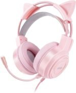 Upgraded Pink Gaming Headset for PS4, PS5, Xbox One, PC, Switch, Laptop, Mobile – Cat Ears, Noise-Canceling Mic, 7.1 Surround Sound, LED Light, Soft Memory Earmuffs for Ultimate Comfort - Image 2