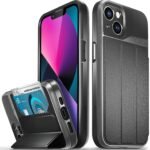 VENA Wallet Case Compatible with Apple iPhone 13 (6.1"-inch), vCommute (Military Grade Drop Protection) Flip Leather Cover Card Slot Holder with Kickstand (Space Gray) - Image 2