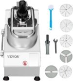 VEVOR Food Processor & Vegetable Chopper, 2 Feeding Holes Food-Grade Stainless Steel Food Processor Chopper with Detachable 6 Blades, 3mm/5mm/7mm/10mm Shredder, 2mm/4mm Slicer, for Vegetables, Fruit - Image 2