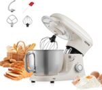 VEVOR Stand Mixer, 6 QT Dough Mixer, 660W 6 + P Speeds Tilt-head Food Mixer with Stainless Steel Bowl, Dough Hook, Wire Whip, Flat Beater, Scraper, Household Stand Mixer for Baking & Mixing, White - Image 2
