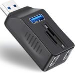 VIENON 5-Port USB 3.0 Hub with SD TF Card Reader, USB Extender Adapter with Memory SD/Micro SD Card Reader, USB 3.0/2.0 Ports, Portable USB Splitter for Laptop,PC, Camera, Flash Driver, HDD, Dash Cam - Image 2