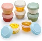 VITEVER 8 Pack 2 oz Salad Dressing Container to Go, Small Condiment Containers with Lids for Lunch Bento Box, Reusable Plastic Snack Jars, Deli Containers, Colorful Sauce Cups, Dishwasher Safe - Image 2