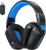 VK80 Wireless Gaming Headset - 2.4GHz & Bluetooth Headphones with Microphone - 3D Stereo Sound & 50Hrs Battery Life - for PS5,PS4,PC,Mac,Tablets,Switch and Smartphones,Jet Black Blue - Image 2