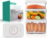 VOYOR 3-Pack Vacuum Containers for Food Storage (S/M/L) – No Machine Included, ABS, Reusable, Rectangular, Airtight, Refrigerator Organization VS310 - Image 2