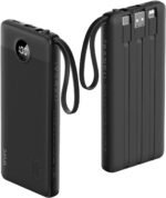 VRURC Portable Charger, 22.5W Slim Power Bank Fast Charging, 10000mAh USB C Portable Phone Charger, Compact Travel Battery Pack with Built-in Cables for iPhone 16 15 14 13, Samsung-Black(1 Pack) - Image 2