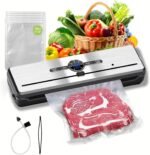 Vacuum Sealer, 70KPA Powerful Pro Food Saver Vacuum Sealer Machine, Full Automatic with Double Heat Seal, Liquid, Wet, Dry Modes with External Vacuum System, Built in Cutter & 15 Vacuum Bags - Image 2