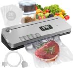Vacuum Sealer Machine, 6-in-1 Food Sealing Machine, 75Kpa Strong Suction, with Digital Timer, External Cutter, Dry/Wet Separation Mode, Equipped with 20 Vacuum Bags for One Click Operation - Image 2
